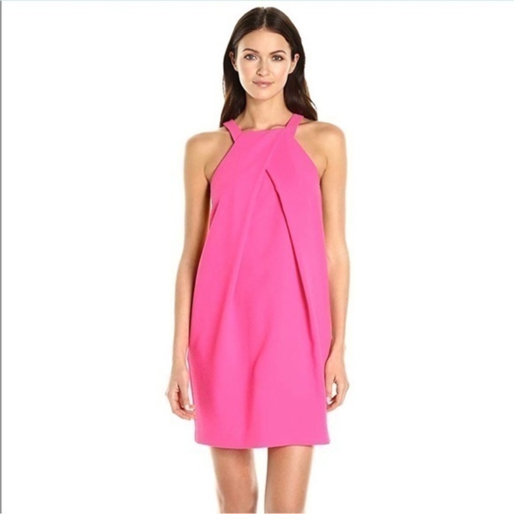 Trina Turk Felisha Crepe Pleated Pink Dress Sz 0